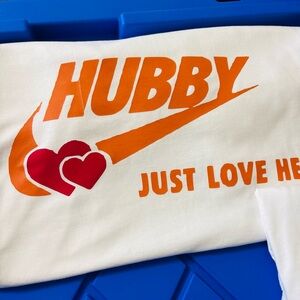Hubby White and Orange Graphic Tee